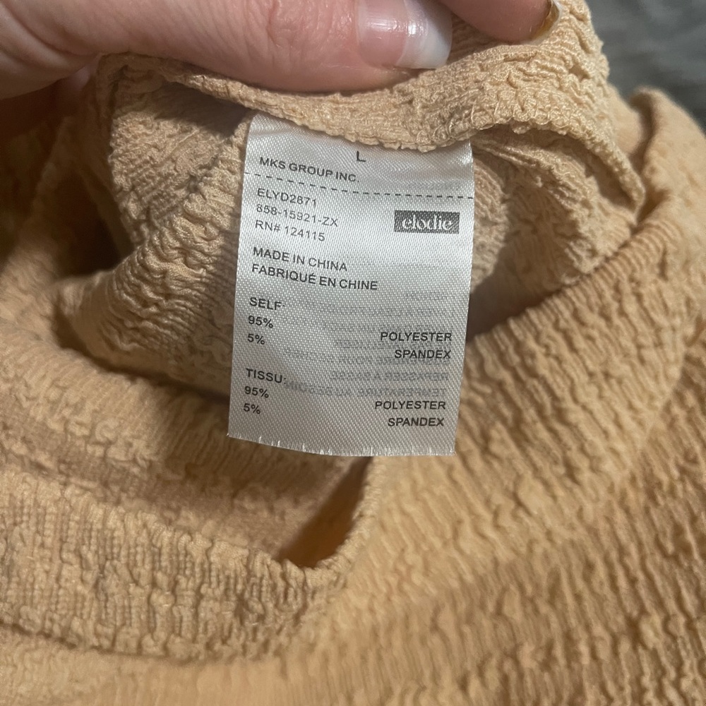 Elodie Textured Short Sleeve Dress in Sand size large NWT - Picture 6 of 6